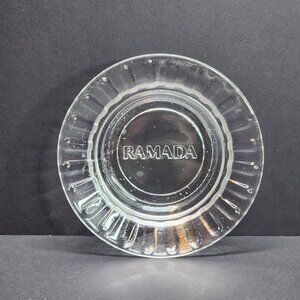 Vintage Ramada Inn Hotel Clear Glass Ashtray Collectible
